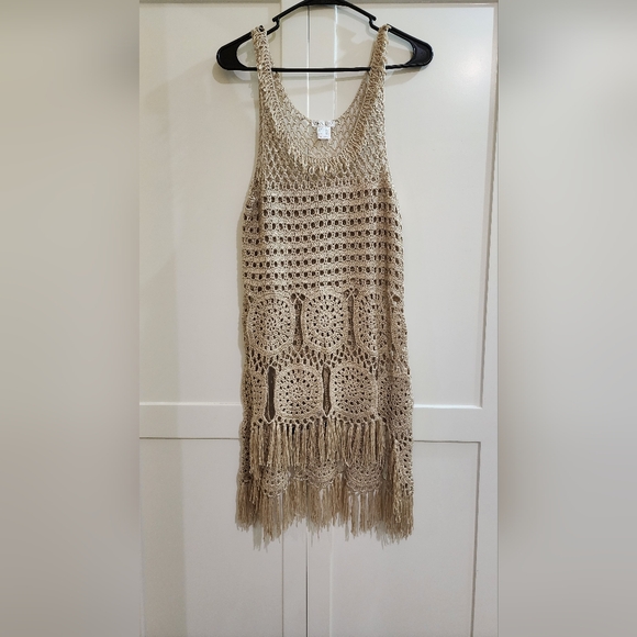 Crocheted womens long dress tank - Picture 1 of 3